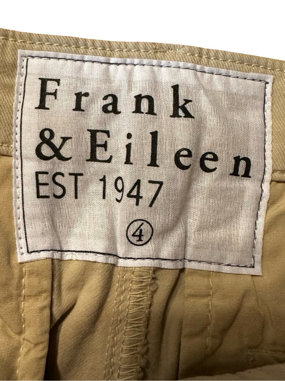 Frank and Eileen WICKLOW Size 4 Italian Chino Pants Khaki Retail $288 Cotton - Picture 8 of 13